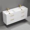 Double Floating Bathroom Vanity, Modern, 56